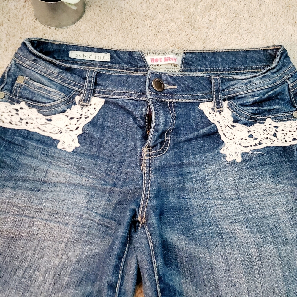Hot Kiss Lace Pocket Jean's Size 9